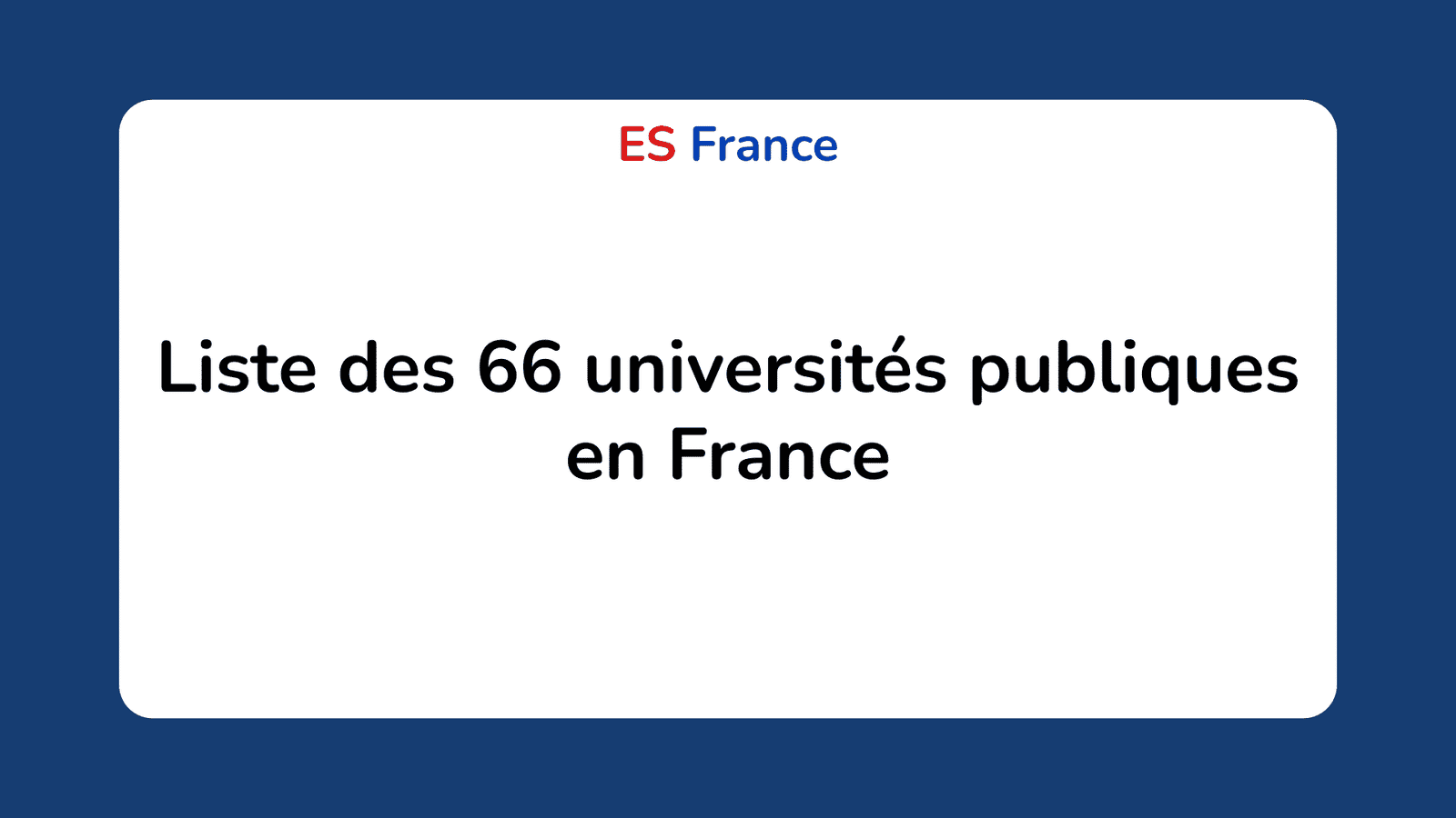 universités publiques en France
