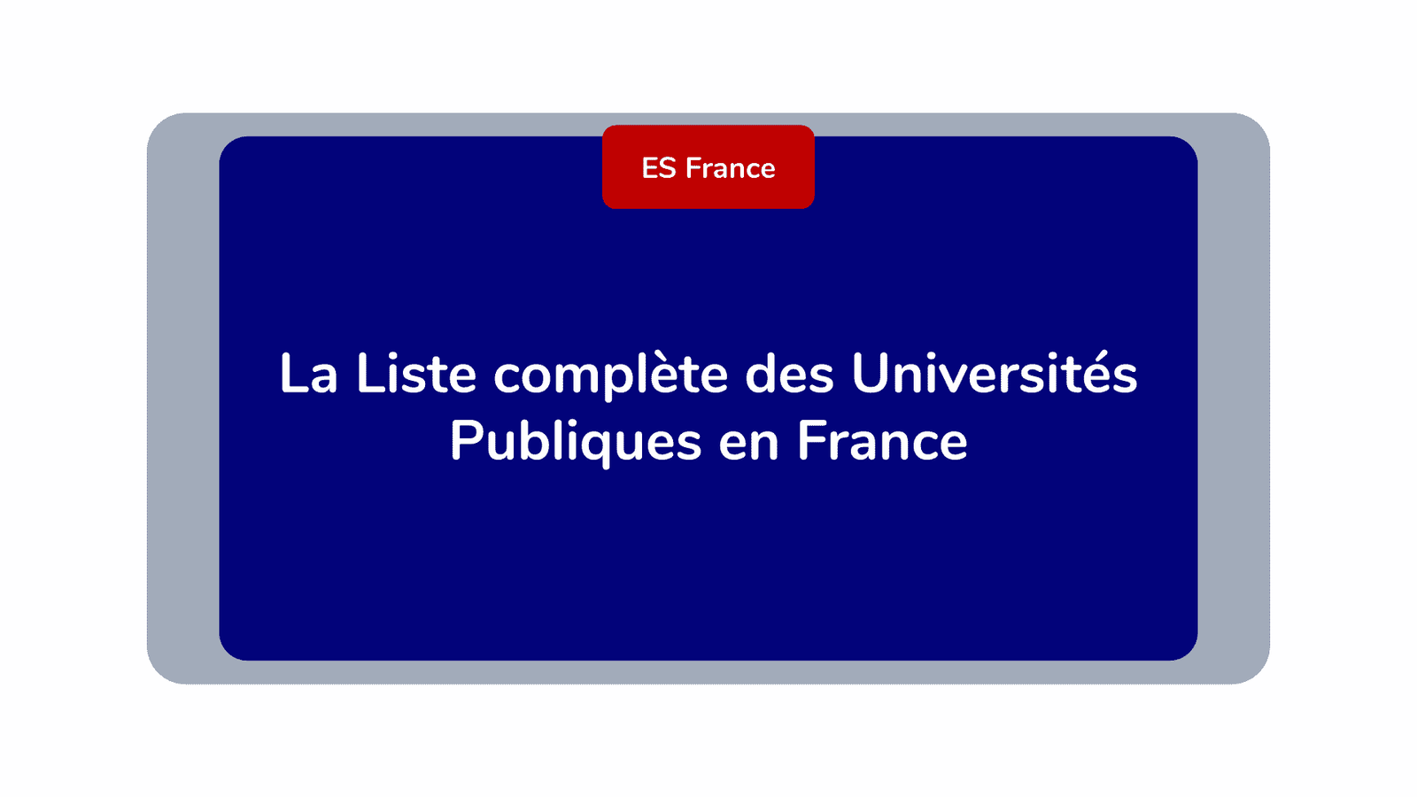 Liste Universités Publiques France