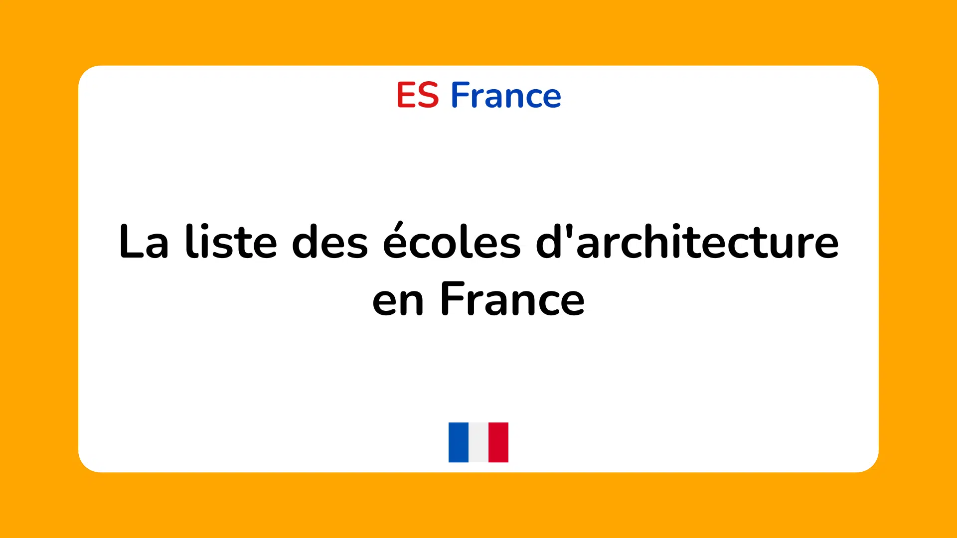 écoles d'architecture en France