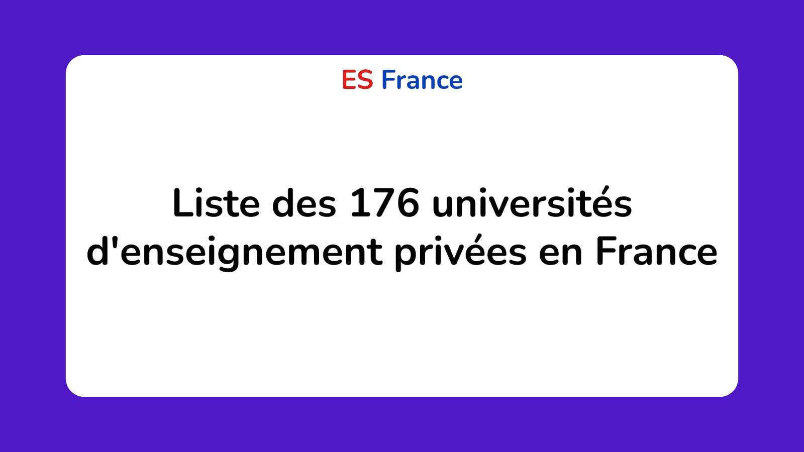 universités d'enseignement privées en France
