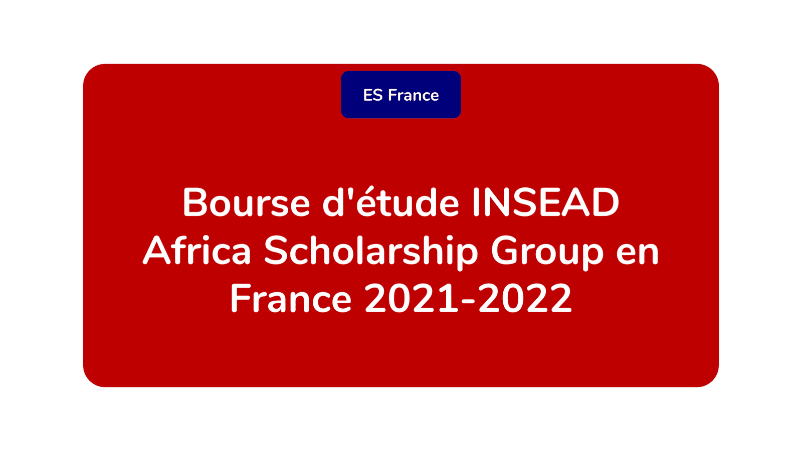 Bourse d'étude INSEAD Africa Scholarship Group