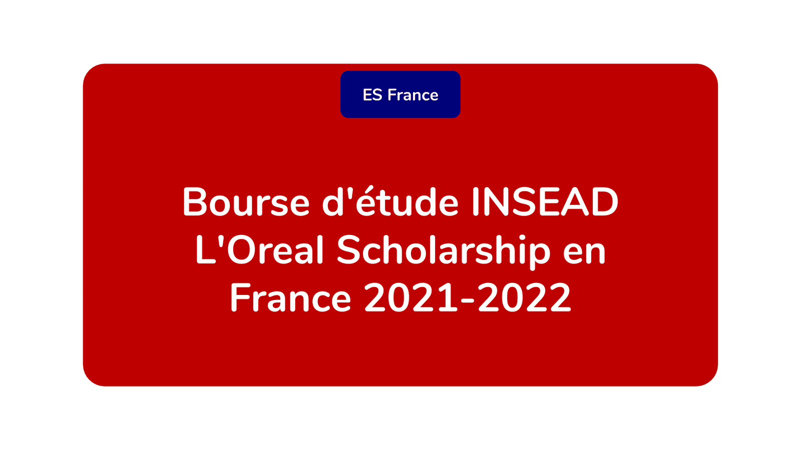 Bourse d'étude INSEAD L'Oreal Scholarship