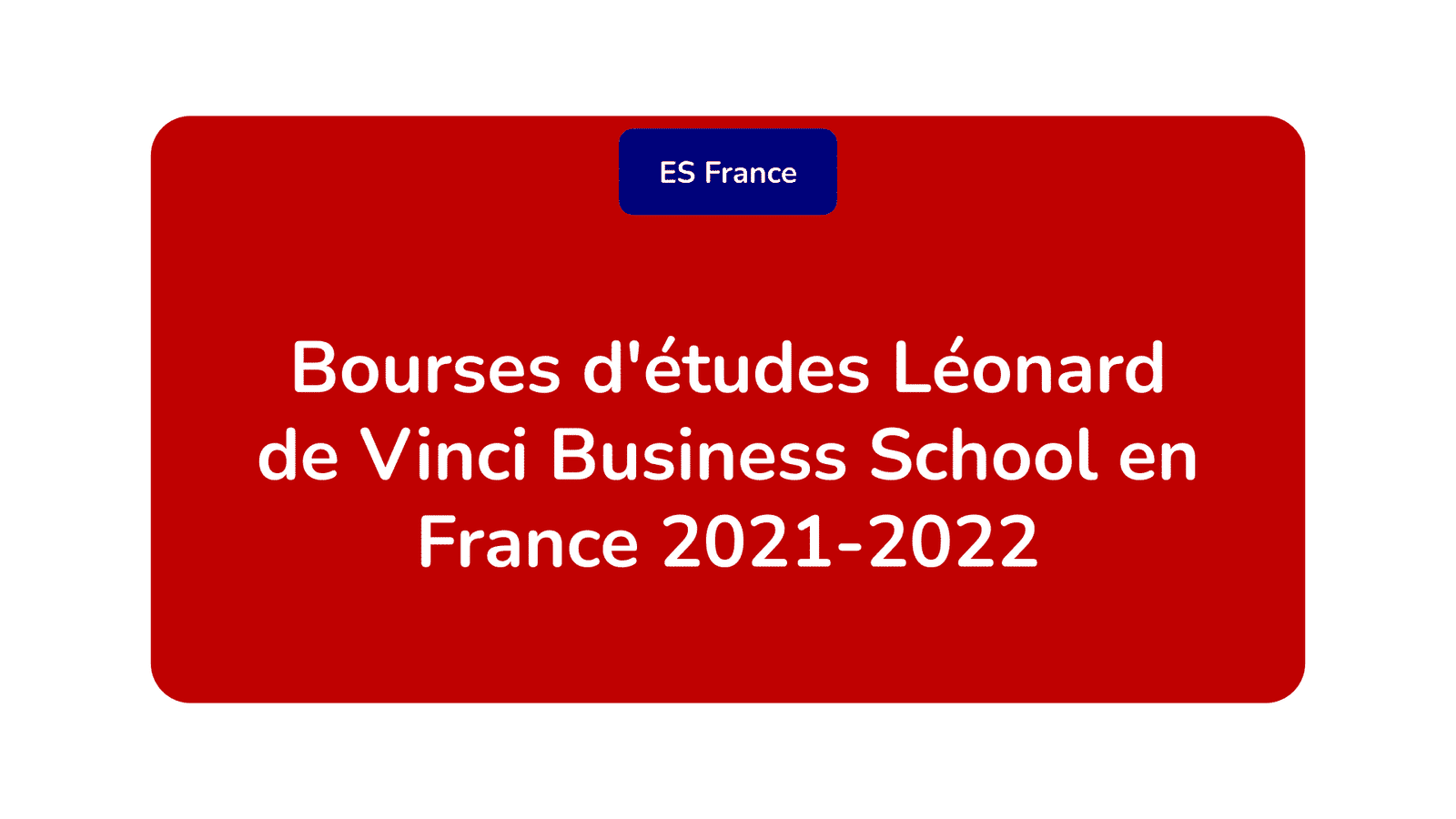 Bourses d'études Léonard de Vinci Business School