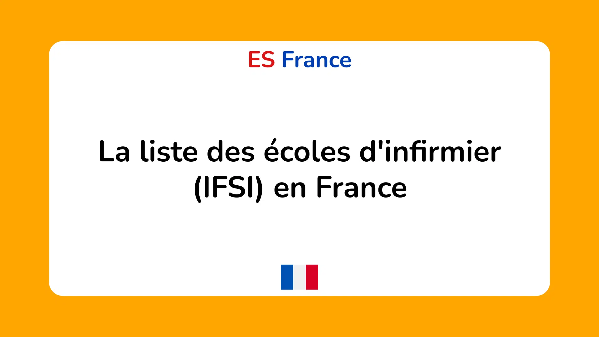 écoles d'infirmier (IFSI) en France